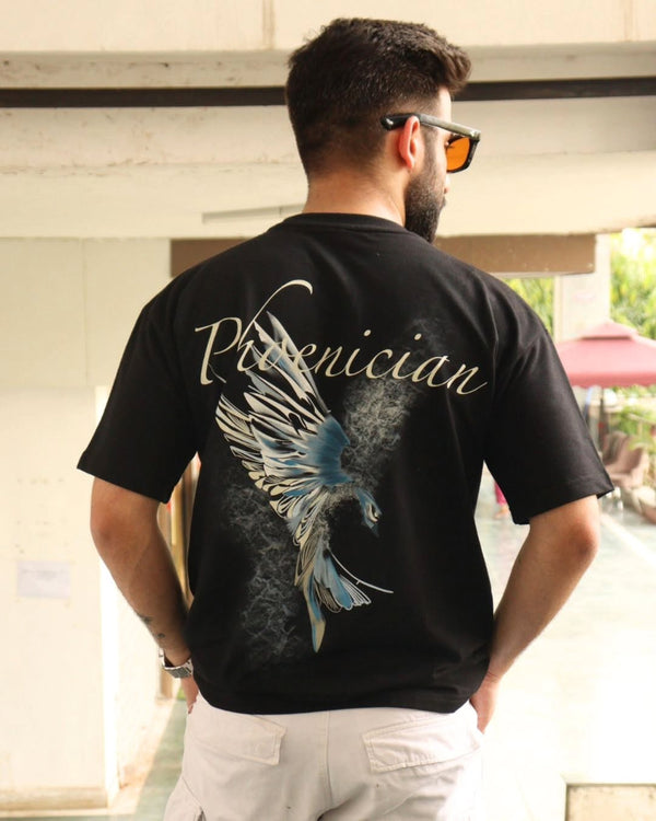PHOENICIAN OVERSIZE BLACK T-SHIRT