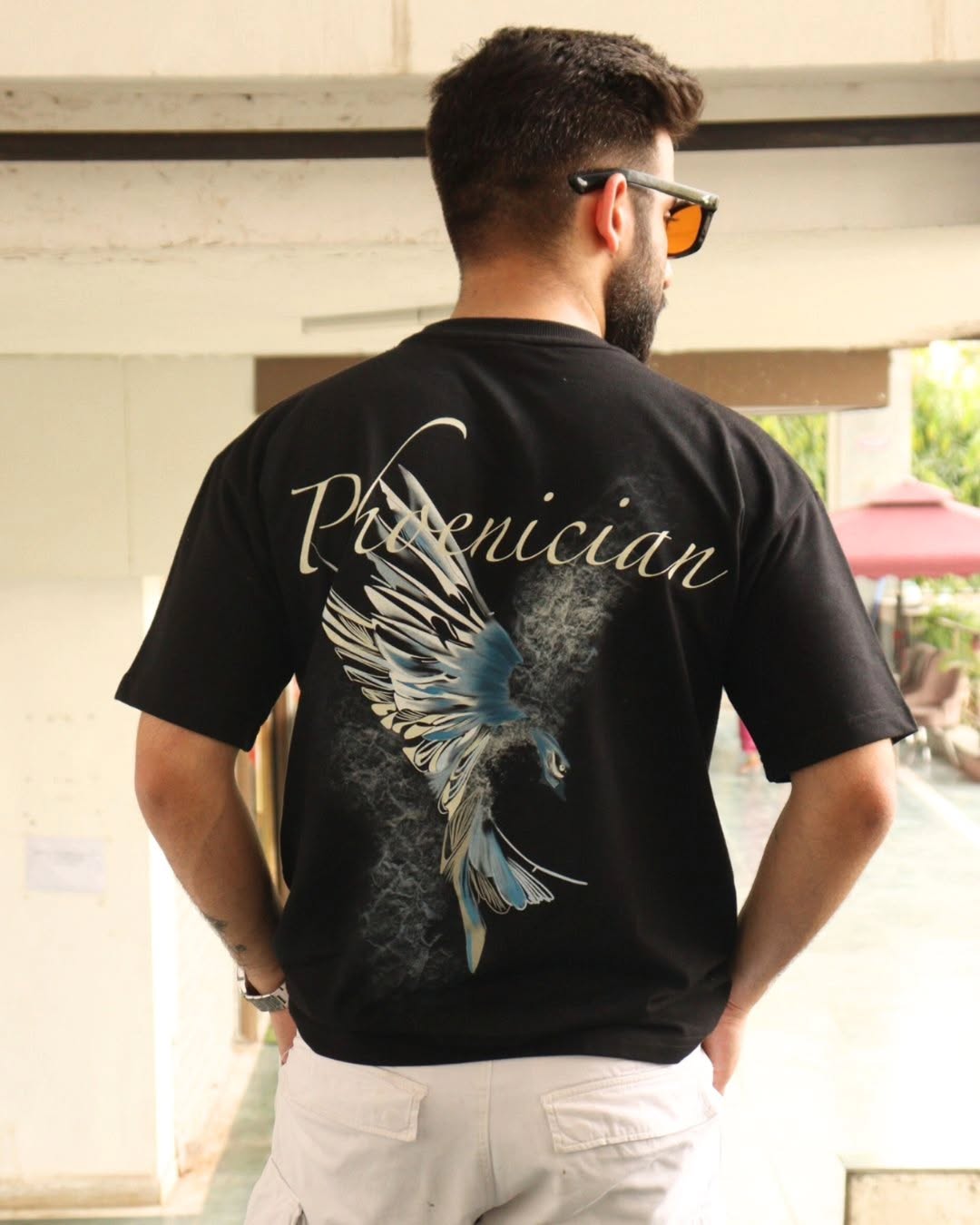PHOENICIAN OVERSIZE BLACK T-SHIRT